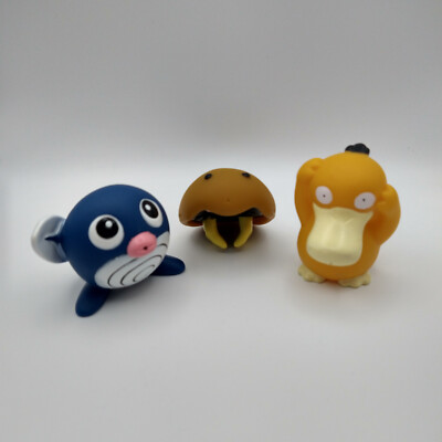 Lot of 3 Pokemon water squirters Burger King Poliwhirl, Kabuto, Psyduck
