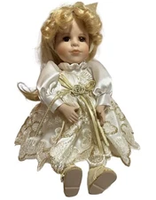 Dan Dee The Collectors Choice Porcelain Doll Girl Musical Blond Hair Brown Eyes
