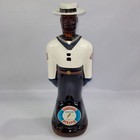 Doorlys Barbados Rum Vintage 13" Empty Sailor Glass Bottle & Cap with Hat