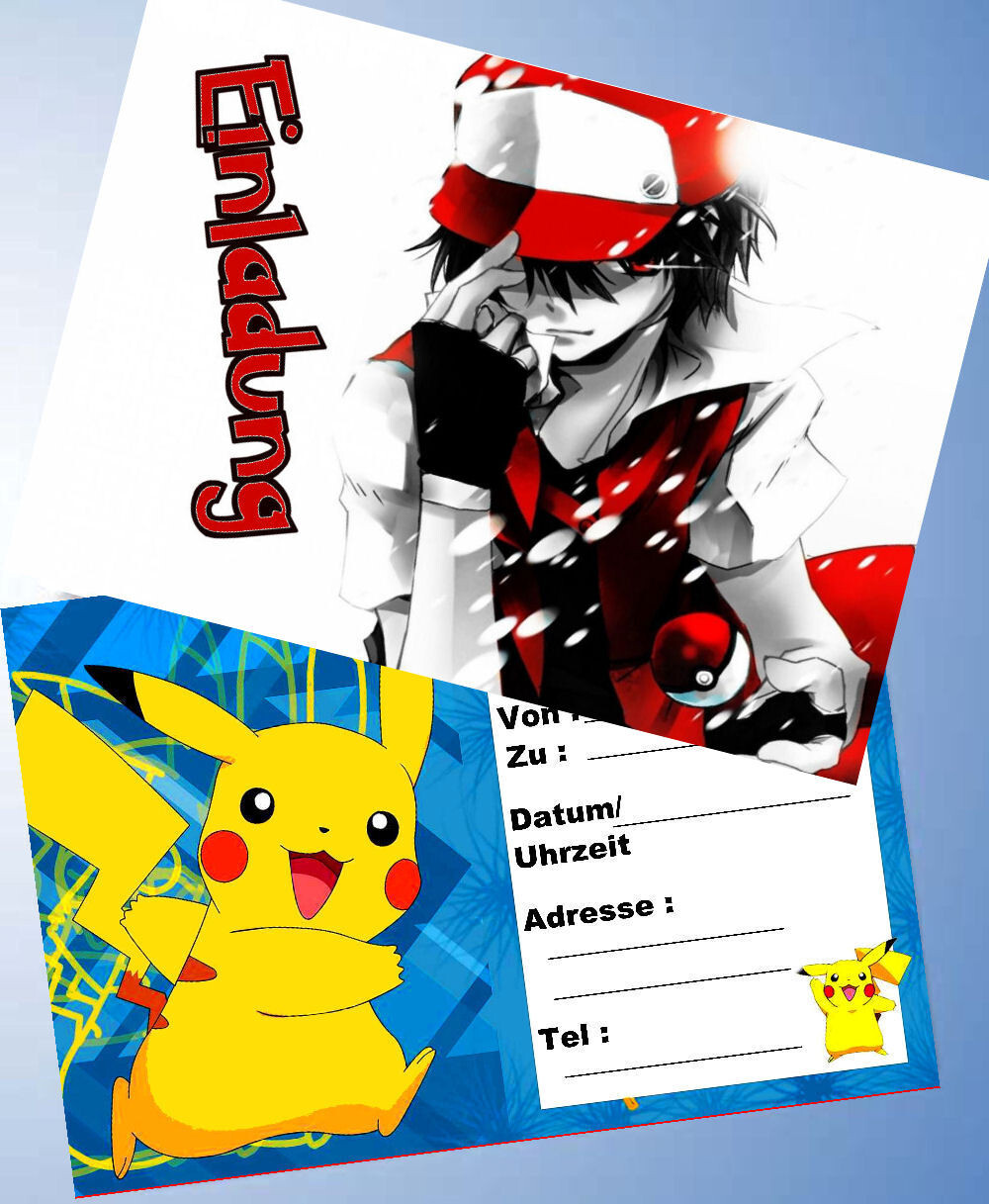 12 Einladungskarten & 12 Umschläge für Geburtstag Pokemon  ( 116 ) - Image 70