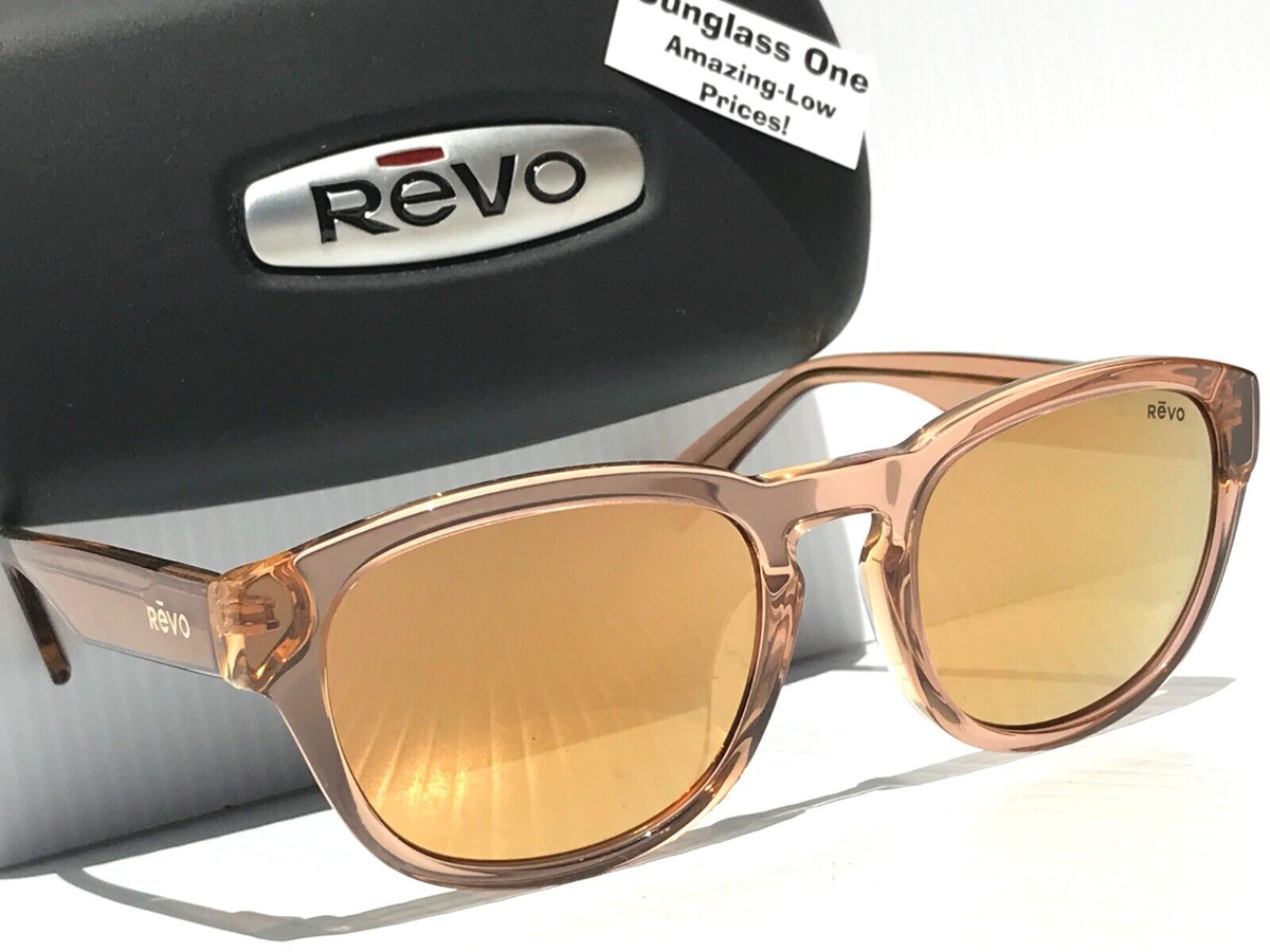 NEW REVO ZINGER 2 Shiny Caramel POLARIZED Champaign Lens Sunglass