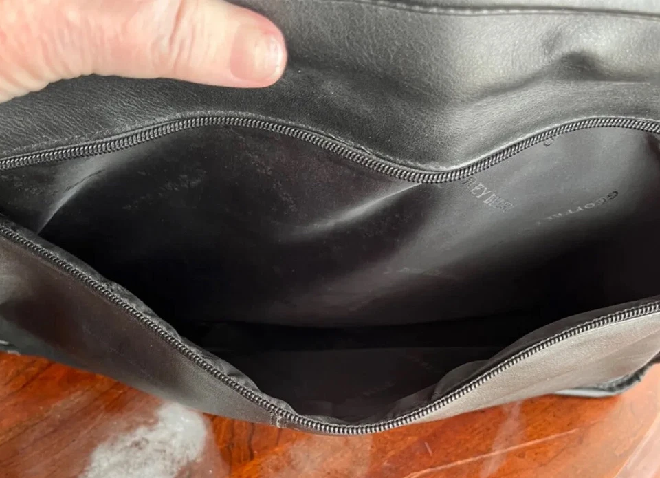 Портфель Geoffery Beene кожаный чехол черный едва б/у б/у в отличном состоянии 2 ручки 17x11x4 - Изображение 4 из 4