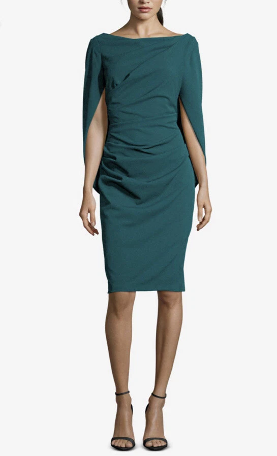 Ruched top cape dress