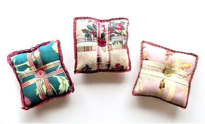 April Cornell Square Floral Pin Cushions  ~~  Various Designs ~~ NEW