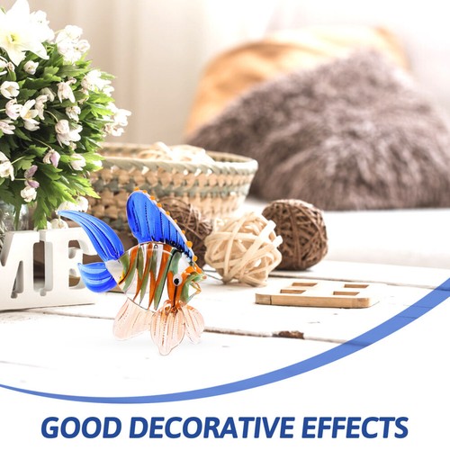 1pc Marine Theme Desktop Adornment Stained Glass Fish Crafts for Home Decor - 第 3/11 張圖片