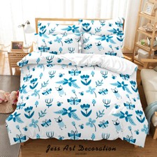 3D Insect Floral Pattern Quilt Cover Set Duvet Cover Bedding Pillowcases