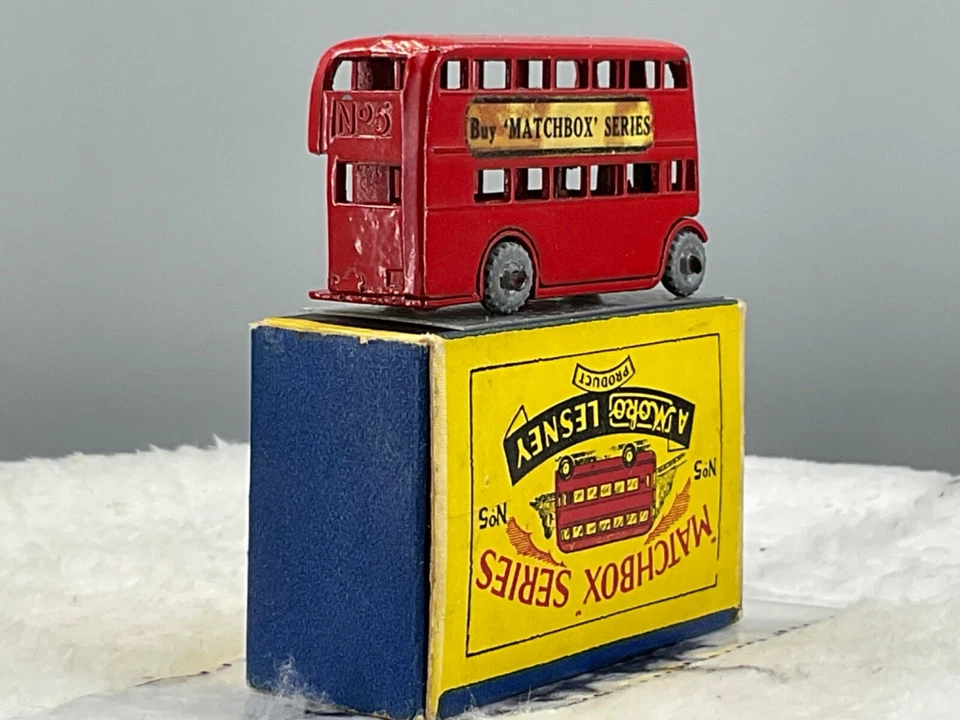 1950's Moko Matchbox#5A ônibus de Londres, N, Estado perfeito na CAIXA DE ROTEIRO Todos originais N.O.S - Imagem 4 de 4