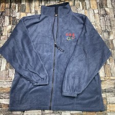 Vintage USA Olympics Fleece Zip Up Size XL USA Made 90s Quarter Zip