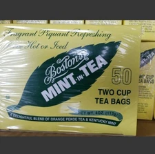 🫖 Boston's Mint-In-Tea 2 Cup Tea Bags 50 count 2 pack 100 tea bags-Discontinued