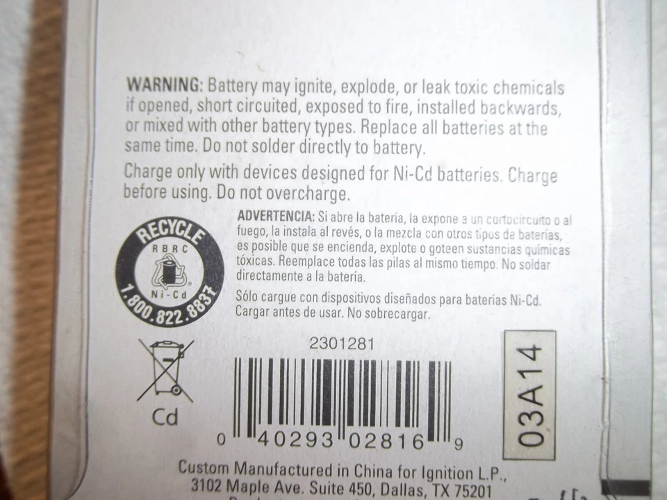 ENERCELL 3.6V/600MAH NI-CD АККУМУЛЯТОР ДЛЯ GE 5-2729 2301281 НОВЫЙ 23-1281 230-1281 - Изображение 4 из 4