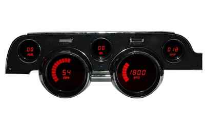 1967-68 Mustang Intellitronix Digital Gauges Red Dp7002R
