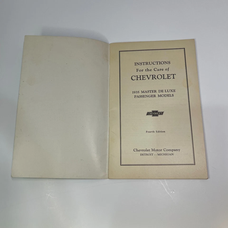Instrucciones para el cuidado de tu Chevrolet 1935 - modelos Master Passenger Foto 2 de 4