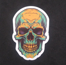 Colorful Cool  Creepy Evil Skeleton Sticker 2.38" x 1.58" AQ 