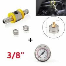 Fuel Pressure Gauge 0-140PSI with In-Line Adapter 3/8" Oil Pressure Gauge