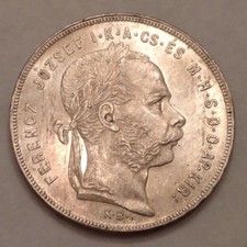 - 1879  Hungary Franz Joseph One Forint