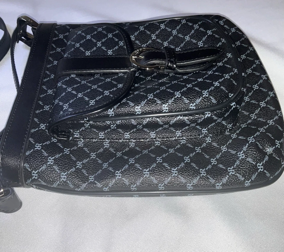 Bandolera Rioni Signature negra azul claro turística diaria y billetera a juego Foto 4 de 4