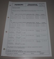 Technische Information Pierburg Vergaser Abgasr�ckf�hrung Opel VW Mai 1987!