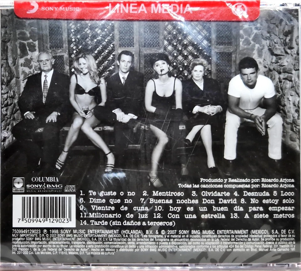 Ricardo Arjona – Sin Daños A Terceros (1998, CD) — 第 2/2 张图片