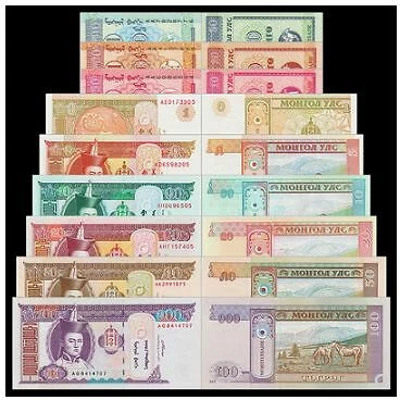 Mongolia Banknote 9pcs Set (UNC) 全新 蒙古9张一套(10蒙戈-100图格里克) #2 - Image 2 of 2