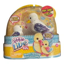 Little Live Pets Tweet Talking Duck & Baby White With Purple Celestial Wings NEW