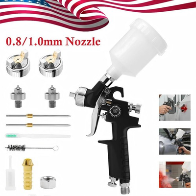 #ad #ad HVLP Air Spray Gun with 0.8 1.0 mm Mini Automotive Air Paint Sprayer Gun Kit $16.14
