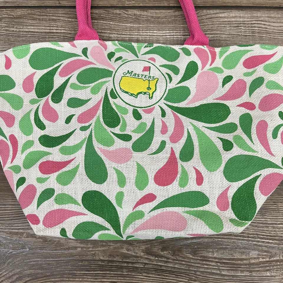 Bolso de Mano The Masters Augusta National Pro Golf Tournament Logo Arpillera Rosa Verde Foto 4 de 4