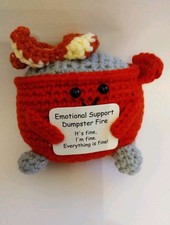 Emotional Support Crocheted Dumpster Fire Supportive Gift