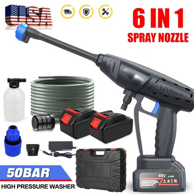 #ad Portable Cordless Washer Handheld Car High Pressure Electric Water Wash Cleaner $65.69