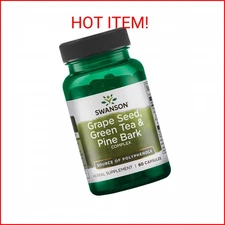 Swanson Grape Seed Green Tea & Pine Bark Complex Health Antioxidant Support Poly
