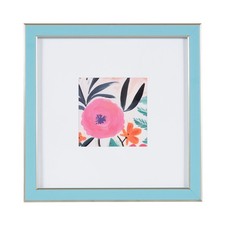 8x8 Matted for 4x4 Blue/Champagne Decorative Tabletop Picture Frame