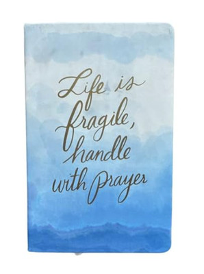 Eccolo Faux Leather Life is Fragile, Handle with Prayer Sky Ocean Blue Water