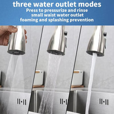 Kitchen Faucet Sprayer Head Replacement 3-Mode Sink Tap Nozzle ABS Chrome
