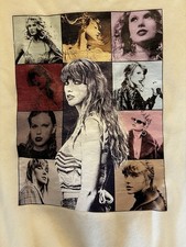 Taylor Swift The Eras Tour Hoodie Beige Cream Graphic Pullover Small