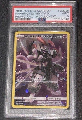 2019 POKEMON SM BLACK STAR PROMO #SM228 FULL ART/ARMORED MEWTWO PSA 9