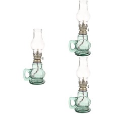 3 Count Kerosene Lantern Old Fashioned Lamp Glass Table Lamps Oil