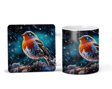 Christmas Robin Mug Coaster Coffee Tea Gifts Present Xmas Gift