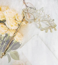 Gold masquerade Stick mask, Masquerade ball mask, Homecoming prom crystal mask