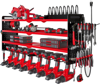 Power Tool Organizer Wall Mount with Charging Station,Cordless Tool Organizer 8