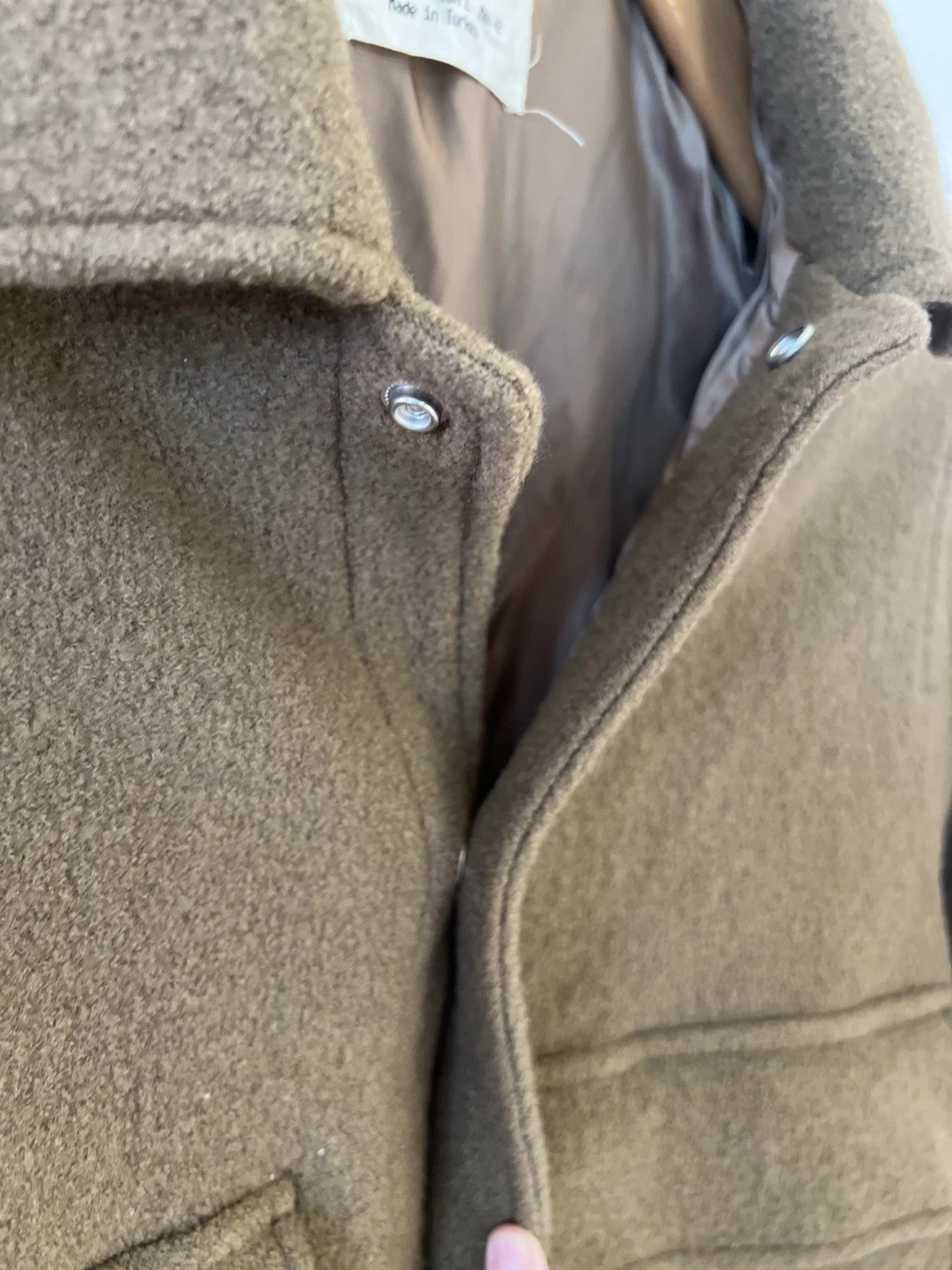 ZARA Origins BOMBER JACKET Aviator Size L Wool Exterior Quiet Luxury Old Money - product detail image 7