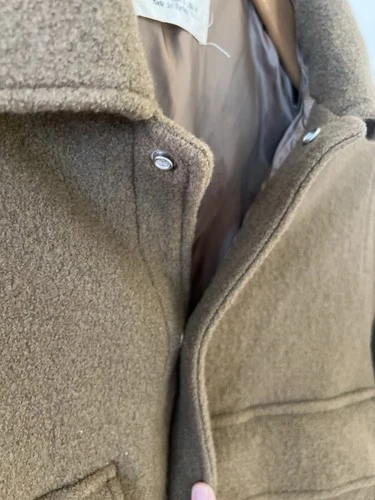 ZARA Origins BOMBER JACKET Aviator Size L Wool Exterior Quiet Luxury Old Money image 7