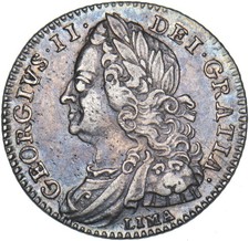 1746 Lima Sixpence - George II British Silver Coin - Very Nice