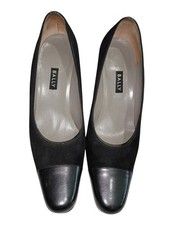Vintage Bally Black Tropic Cap Toe Pumps Heels - Size 7