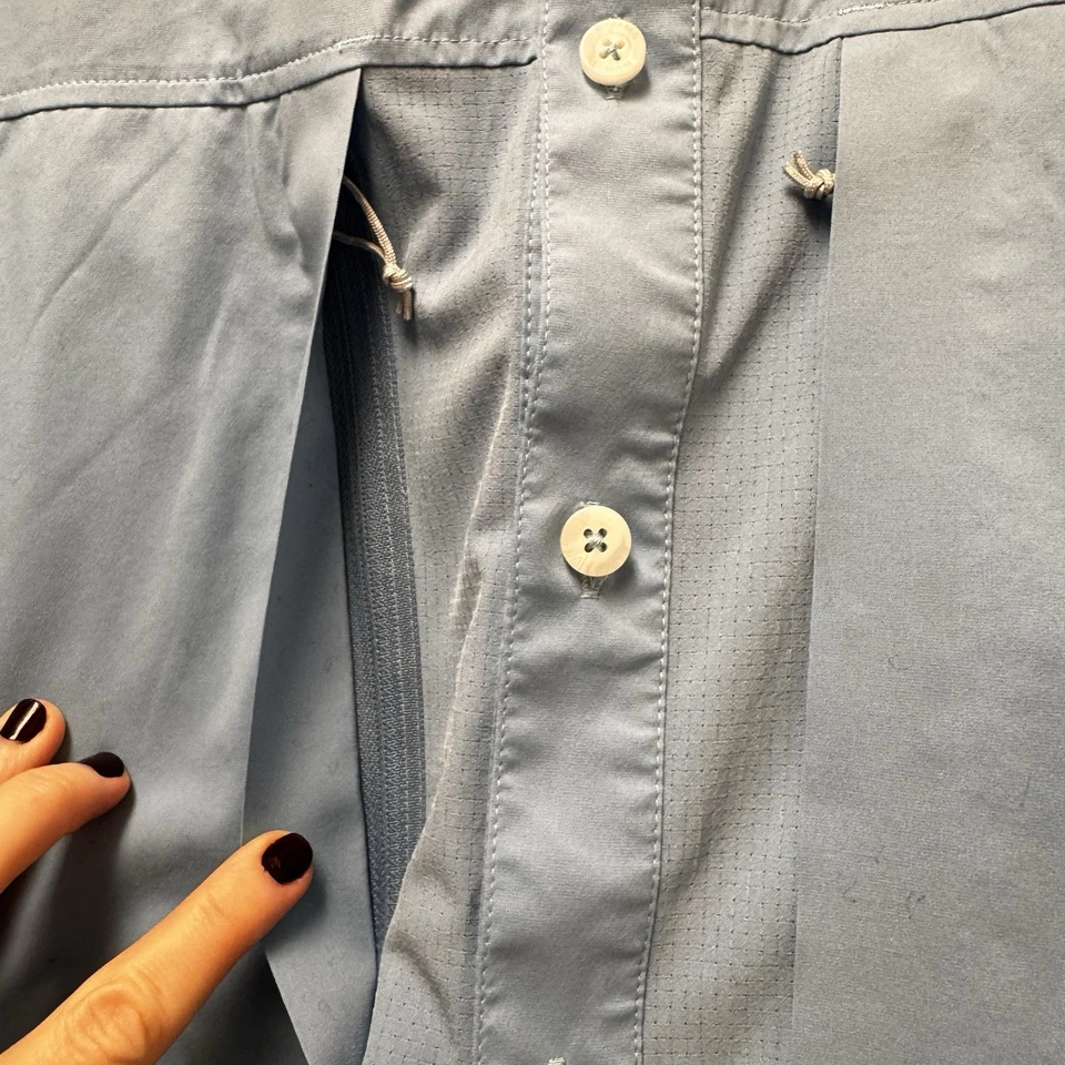 Simms Fishing Shirt Mens XL Blue Long Sleeve Lightweight Performance - Image 4 of 4