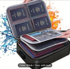 Secure Fireproof Document Bag Lock Passport M...