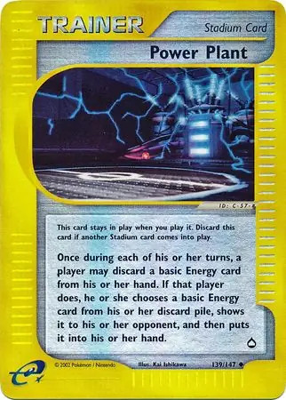 Power Plant - 139/147 - Pokemon Aquapolis Reverse Holo Rare Card NM