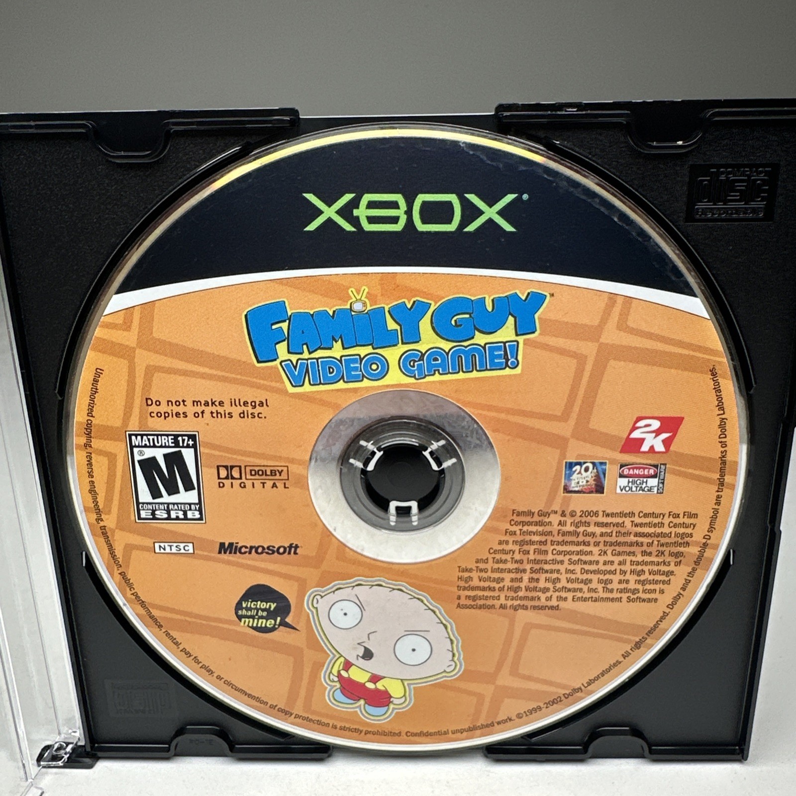 Family Guy The Video Game (Microsoft Xbox, 2006) solo disco
