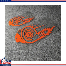 2pcs Orange Vinyl Sticker Car Snail Turbo Speed Boost Euro Racing Drift Style De