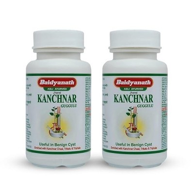 Baidyanath Kanchnar Guggulu Schilddrüsenkristall 80 Tabletten (2er Pack) n386