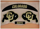 COLORADO BUFFALOES FULL SIZE FOOTBALL HELMET DECALS WITH BUMPERS & BIG BUMPER