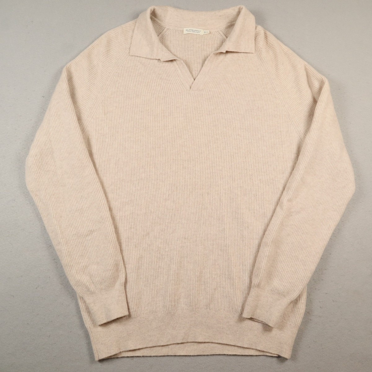 その他 m Suitsupply Ribbed Wool Cashmere Polo Sweater Men's XL Johnny